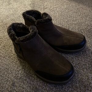 Skechers Brown Ankle Boots with Black Trim